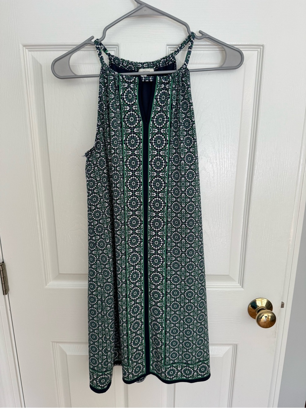 Max Studio Green Patterned Halter Mini Dress